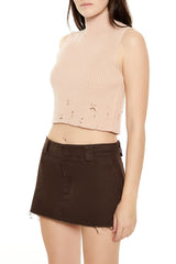 Distressed Turtleneck Sweater Vest | Forever 21 Women