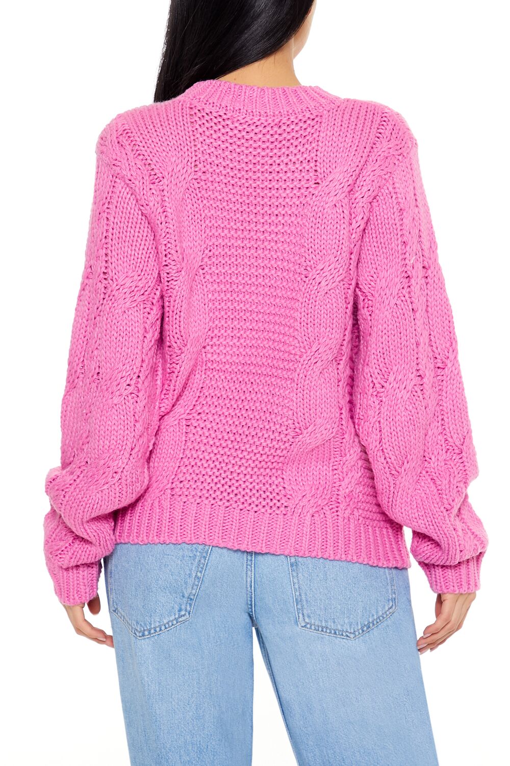 Ribbed-Trim Cable Knit Sweater | Forever 21 Women