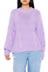 Ribbed-Trim Cable Knit Sweater | Forever 21 Women