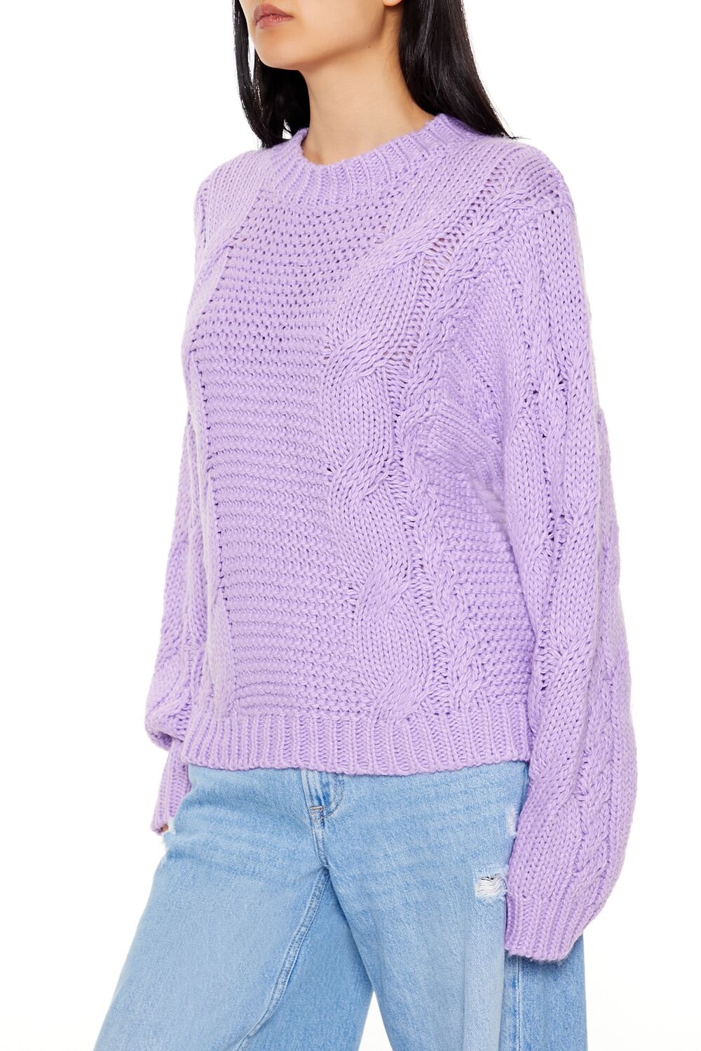 Ribbed-Trim Cable Knit Sweater | Forever 21 Women