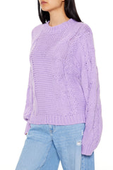Ribbed-Trim Cable Knit Sweater | Forever 21 Women