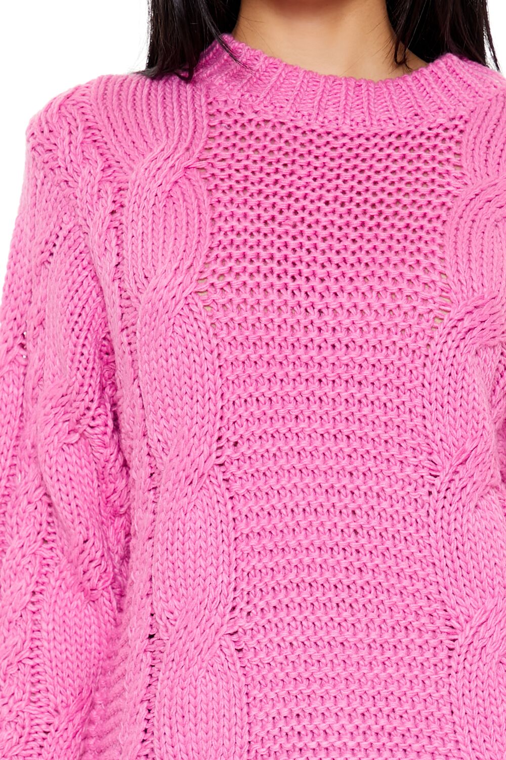 Ribbed-Trim Cable Knit Sweater | Forever 21 Women