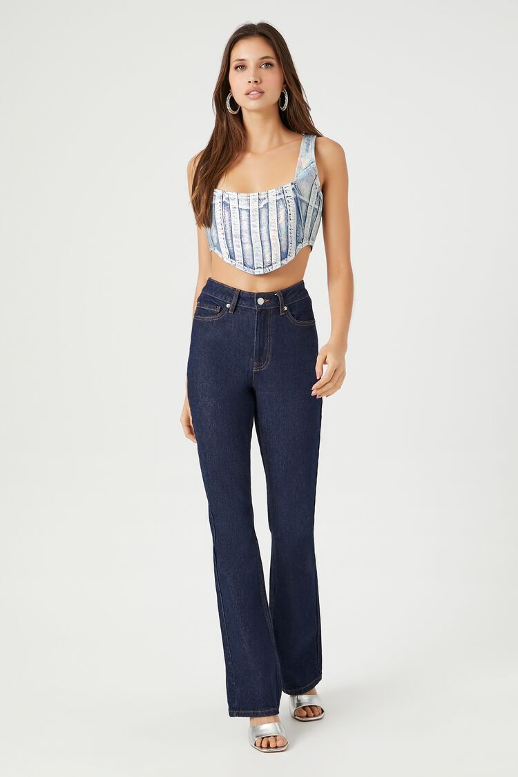 Denim Curved-Hem Crop Top | Forever 21 Women
