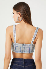 Denim Curved-Hem Crop Top | Forever 21 Women