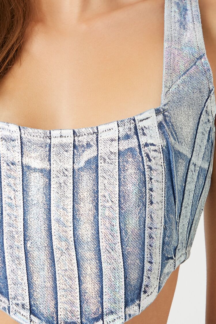 Denim Curved-Hem Crop Top | Forever 21 Women