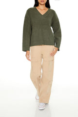 Geo V-Neck Drop-Sleeve Sweater | Forever 21 Women