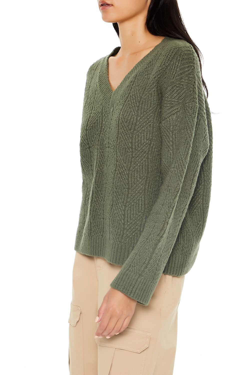 Geo V-Neck Drop-Sleeve Sweater | Forever 21 Women