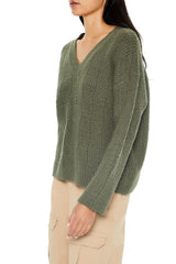 Geo V-Neck Drop-Sleeve Sweater | Forever 21 Women