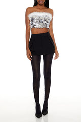 Sequin Faux Feather-Trim Tube Top | Forever 21 Women
