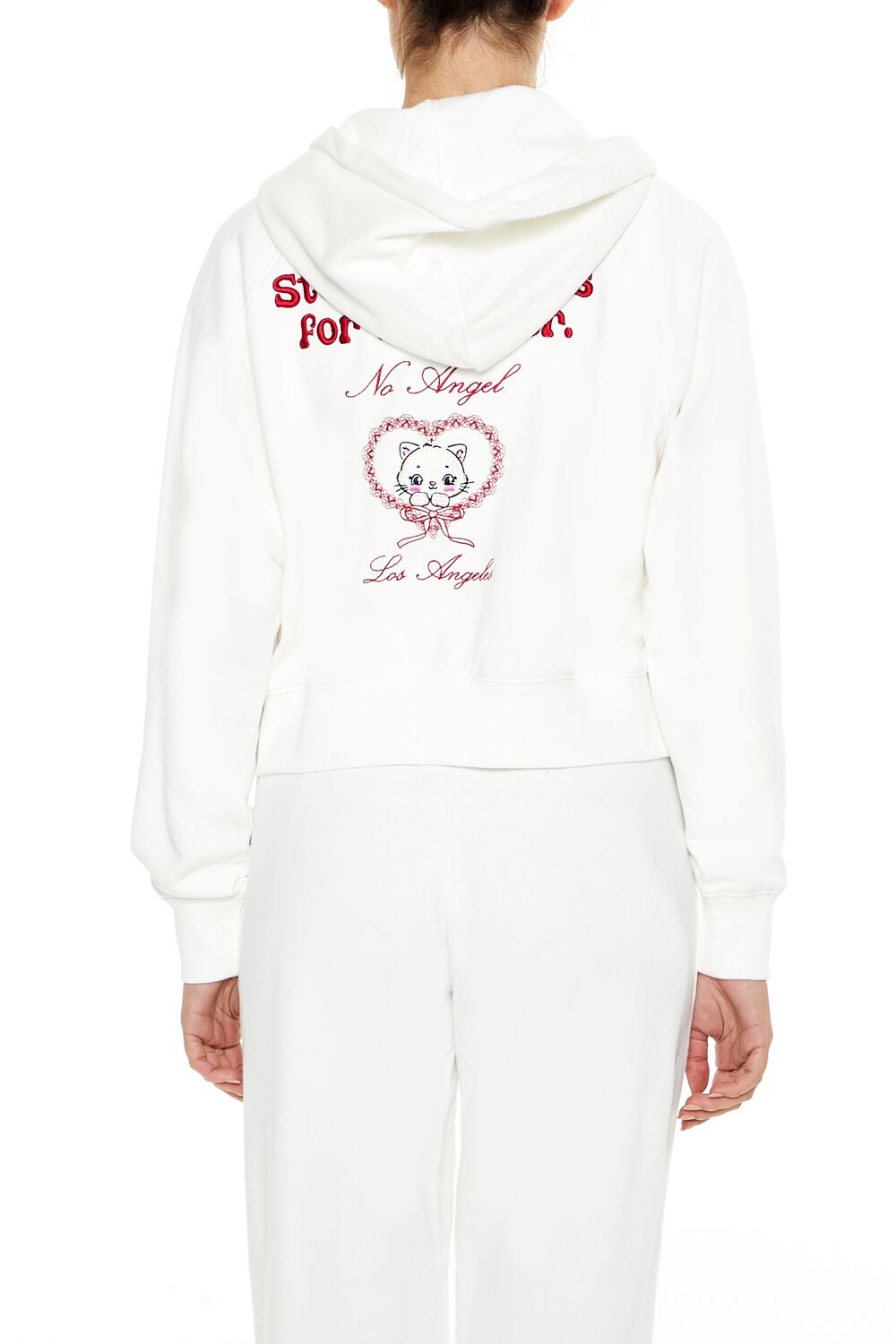 Embroidered Devil Heart Zip-Up Hoodie | Forever 21 Women