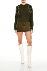 Faux Gem Cable Knit Sweater | Forever 21 Women