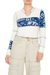 Colorblock Split-Neck Crop Top | Forever 21 Women