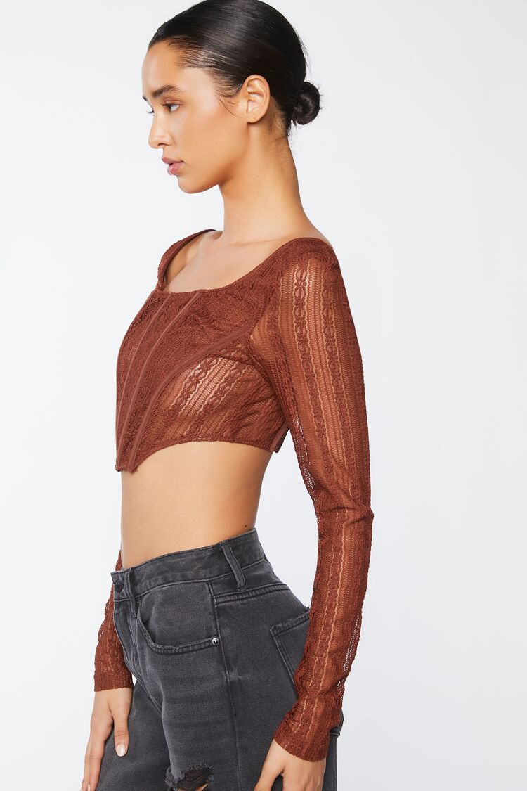 Crochet Lace Long-Sleeve Crop Top | Forever 21 Women