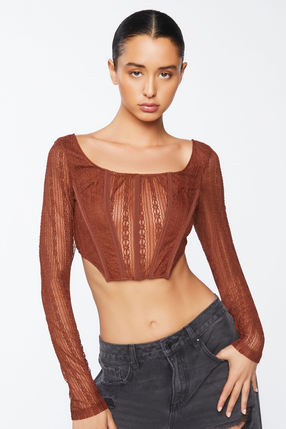 Crochet Lace Long-Sleeve Crop Top | Forever 21 Women