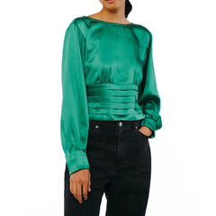 Fosi Pleated Waistband Satin Top | Forever 21 Women