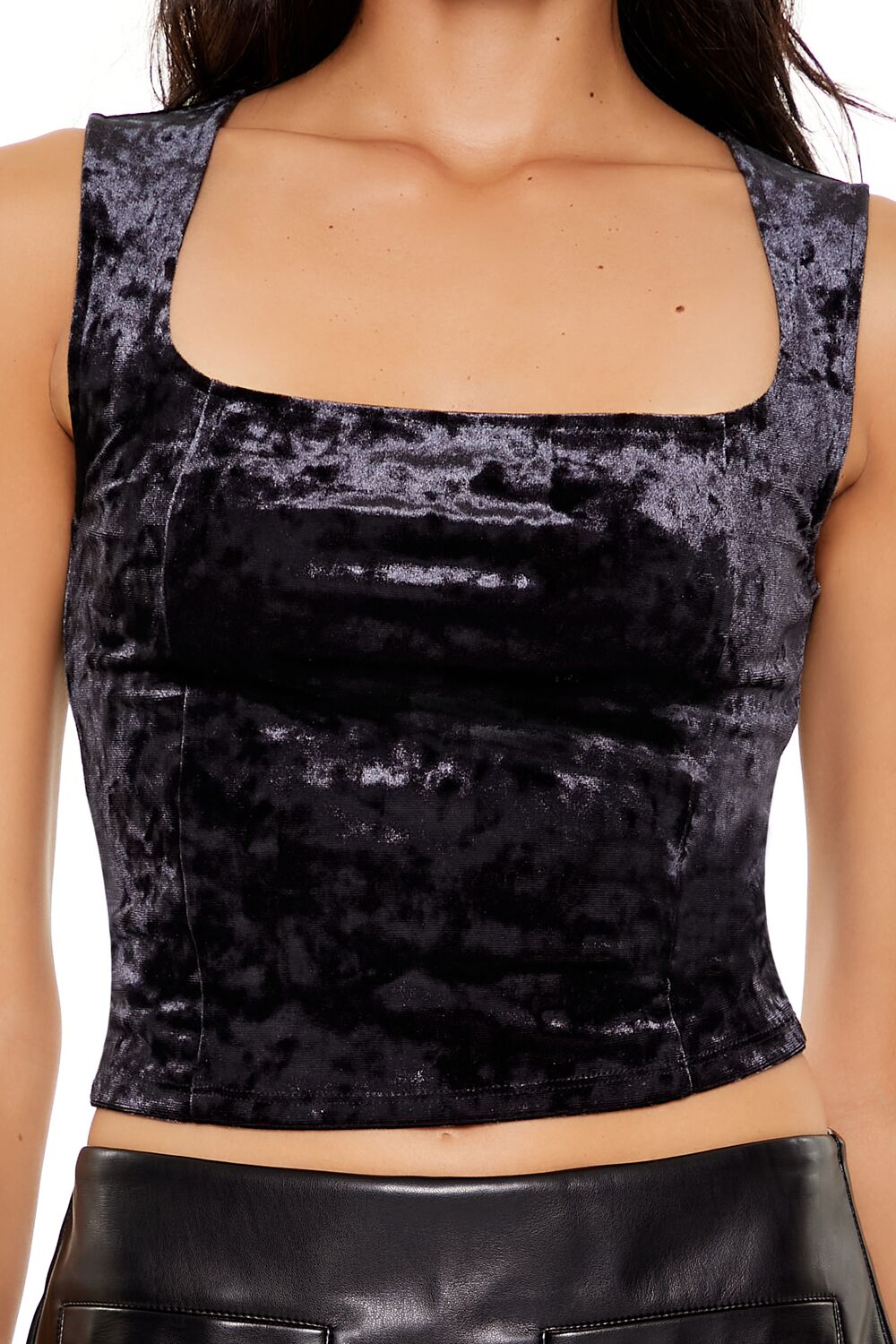 Crushed Velvet Crop Top | Forever 21 Women