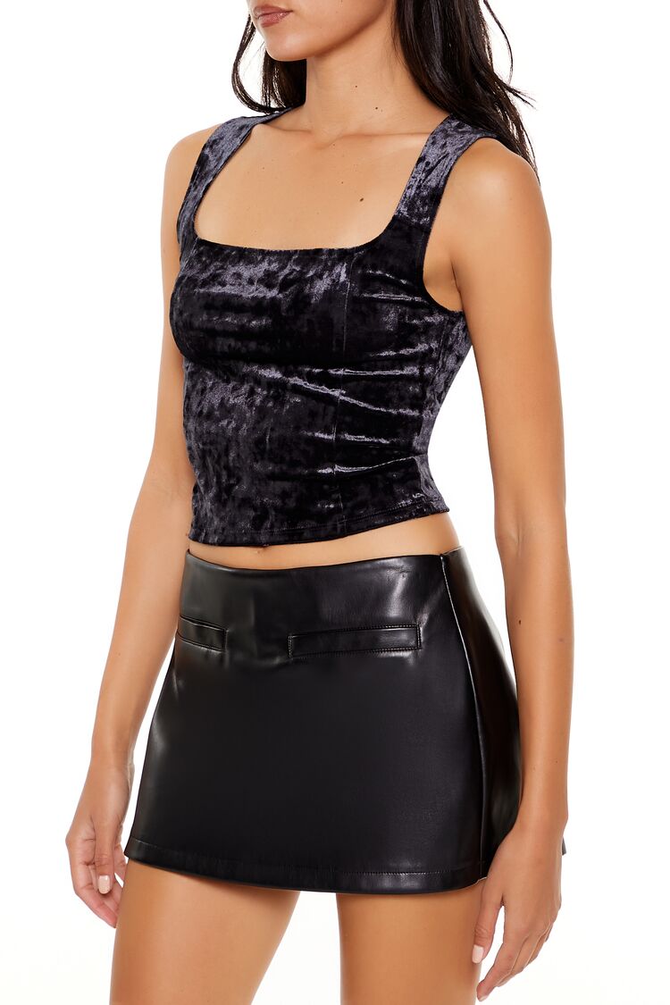 Crushed Velvet Crop Top | Forever 21 Women