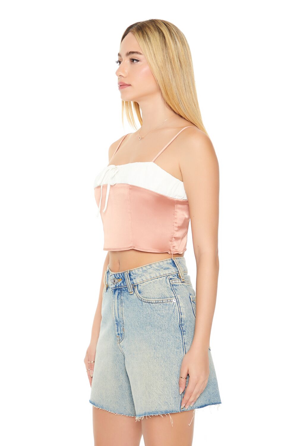 Cropped Satin Colorblock Cami | Forever 21 Women