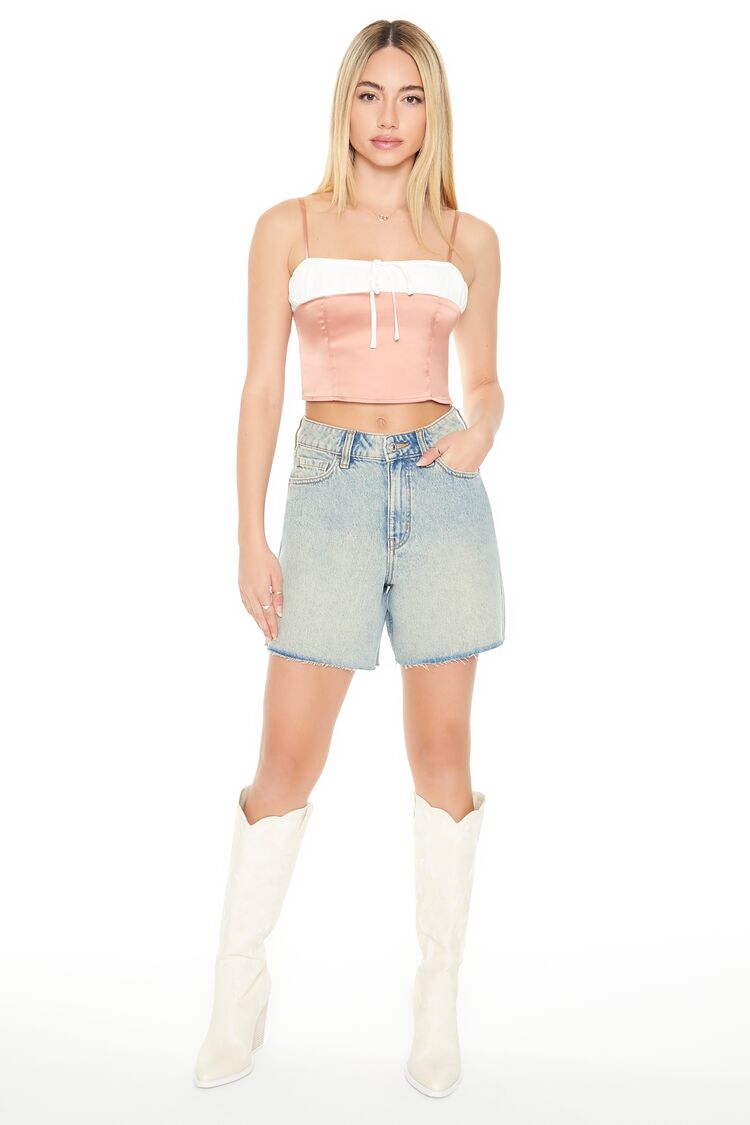 Cropped Satin Colorblock Cami | Forever 21 Women
