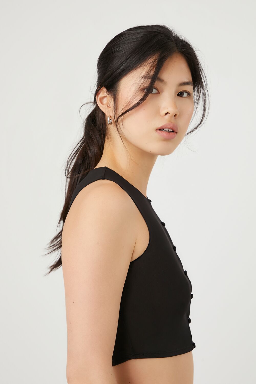 Button-Front Mesh Crop Top | Forever 21 Women