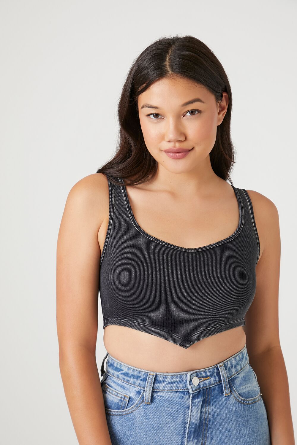 Seamless Ribbed V-Hem Tank Top | Forever 21 Women