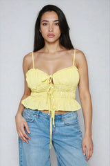 Smocked Poplin Peplum Cami Top | Forever 21 Women