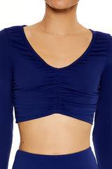 Active Ruched V-Neck Crop Top | Forever 21 Women