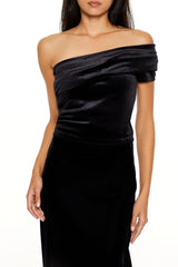 Velvet One-Shoulder Crop Top | Forever 21 Women