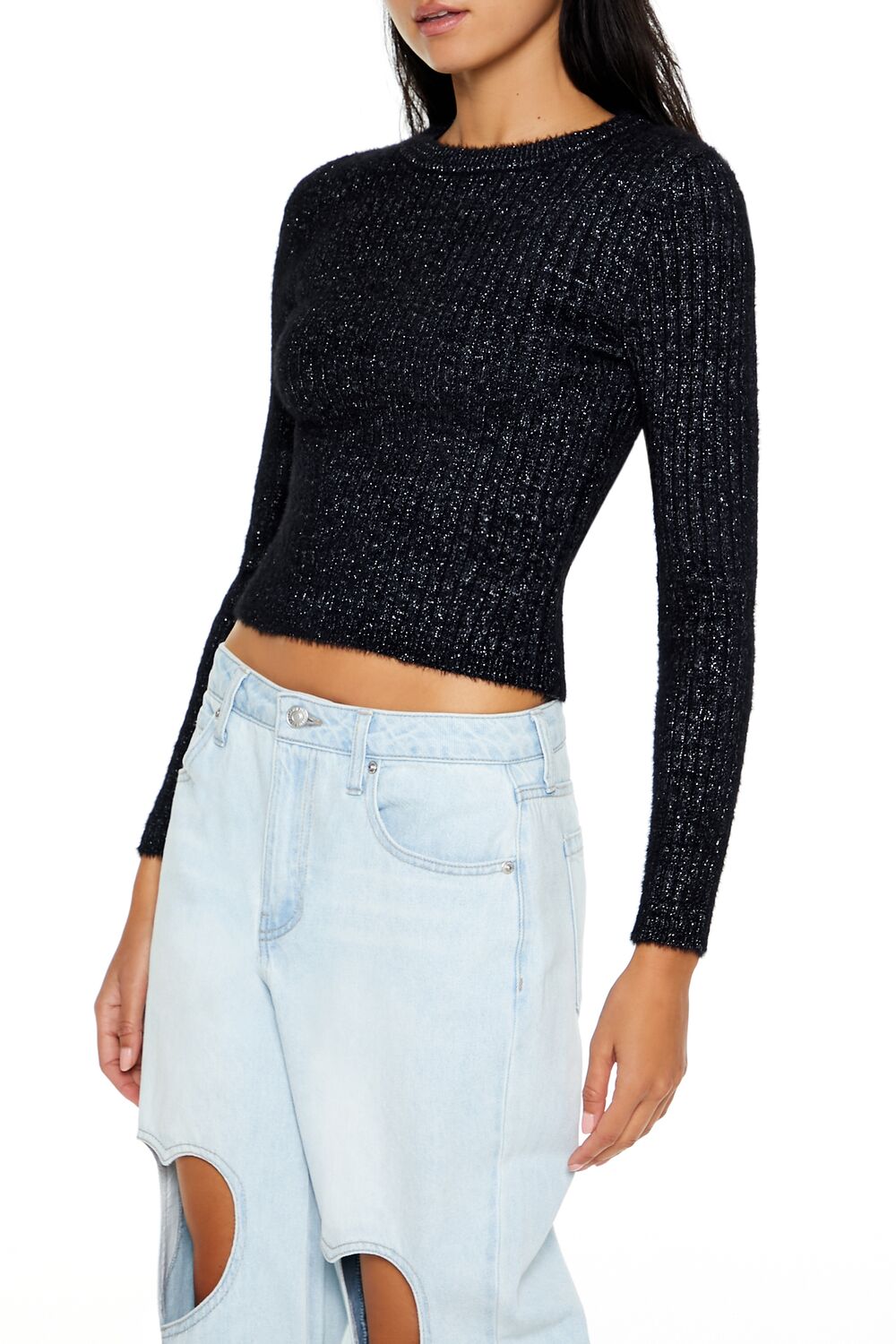Ribbed Fuzzy Knit Sweater | Forever 21 Women