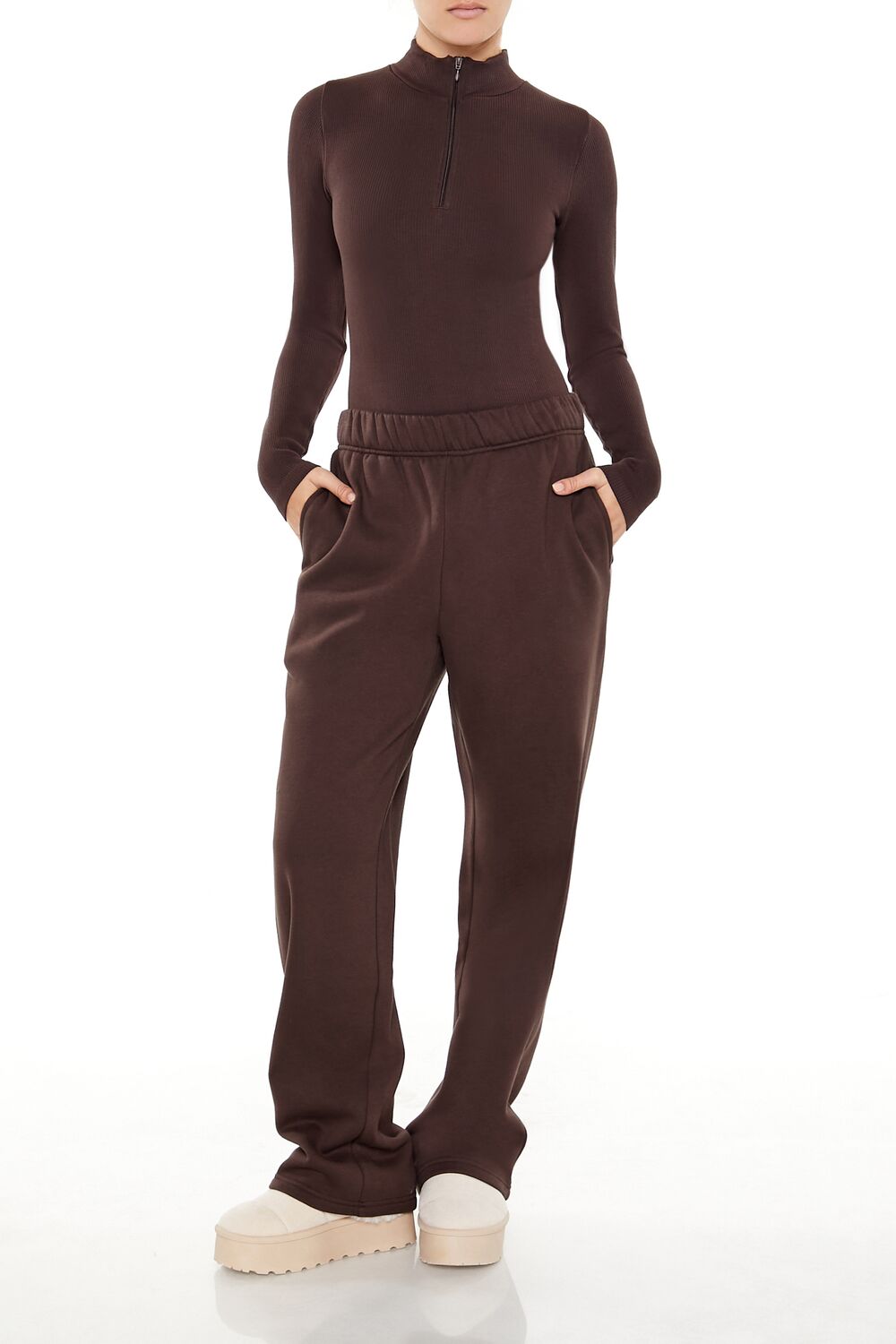 Seamless Half-Zip Bodysuit | Forever 21 Women