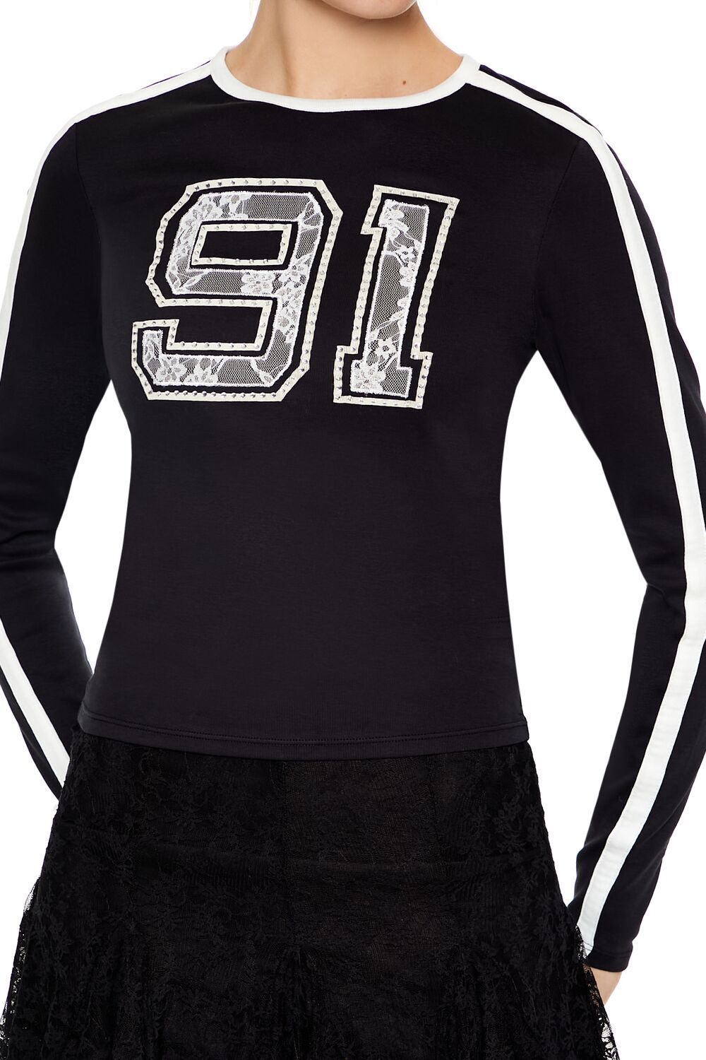 Rhinestone Lace 91 Tee | Forever 21 Women