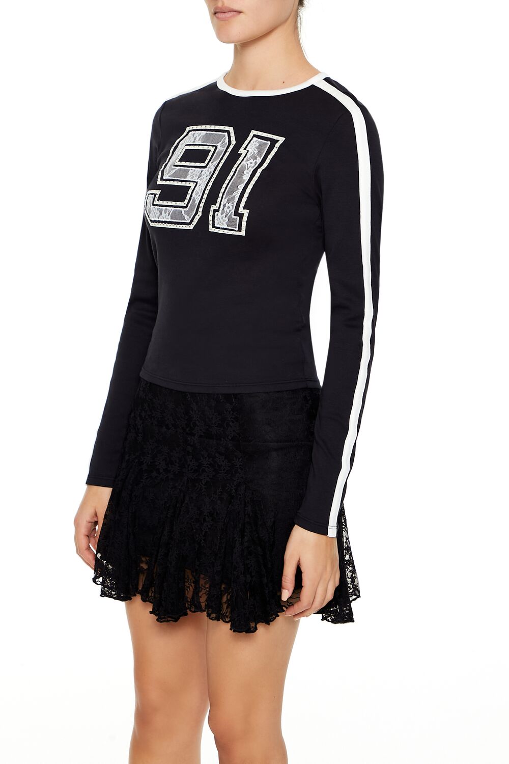 Rhinestone Lace 91 Tee | Forever 21 Women