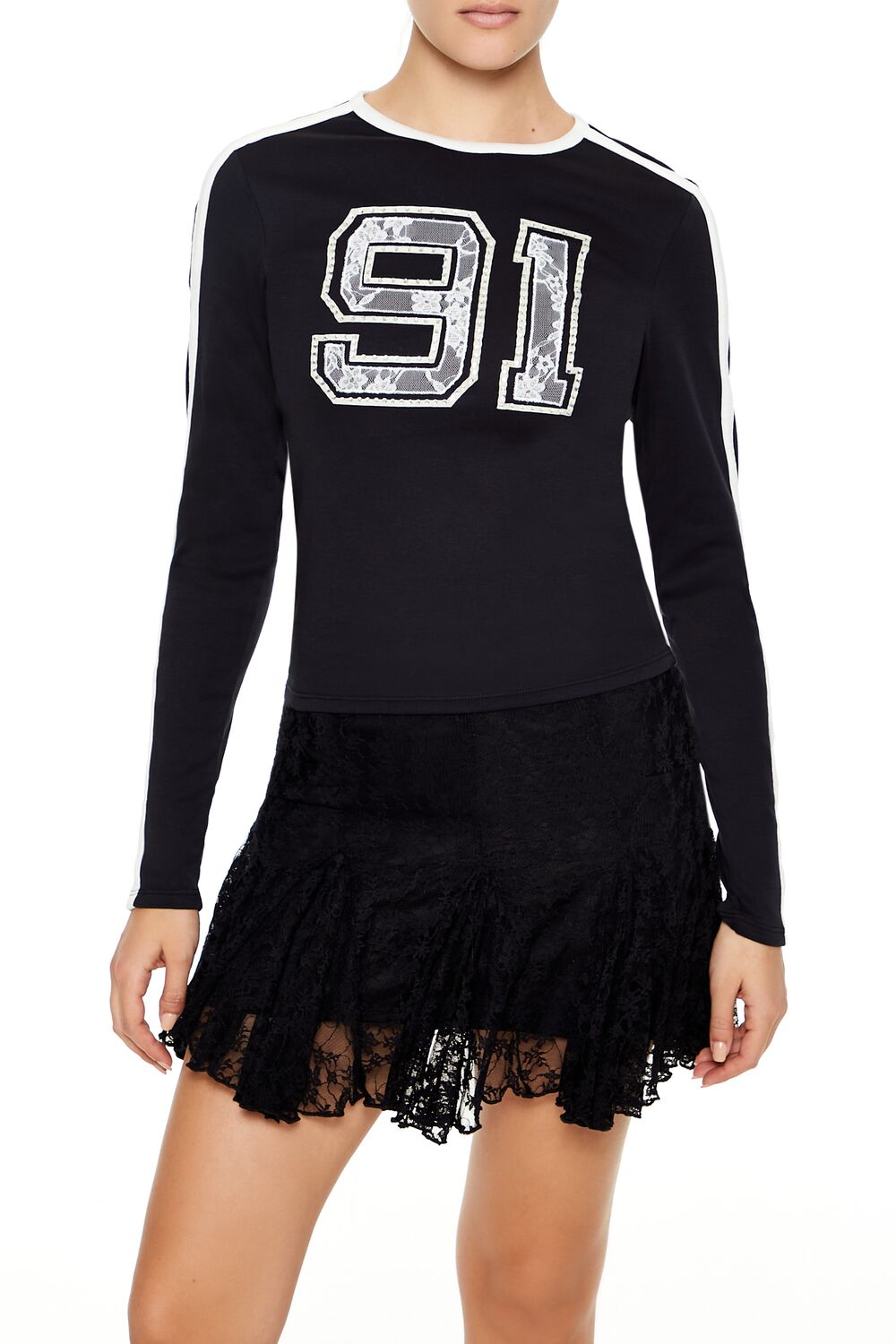 Rhinestone Lace 91 Tee | Forever 21 Women