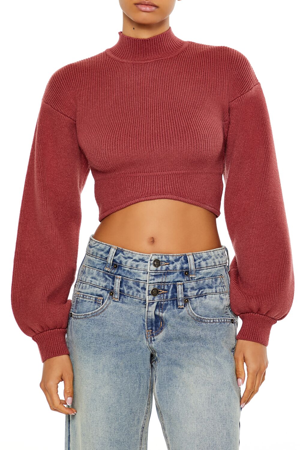 Mock Neck Cropped Sweater | Forever 21 Women