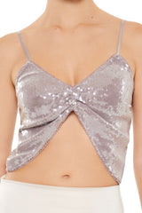 Sequin Notched-Hem Cropped Cami | Forever 21 Women