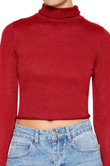 Glitter Knit Turtleneck Crop Top | Forever 21 Women