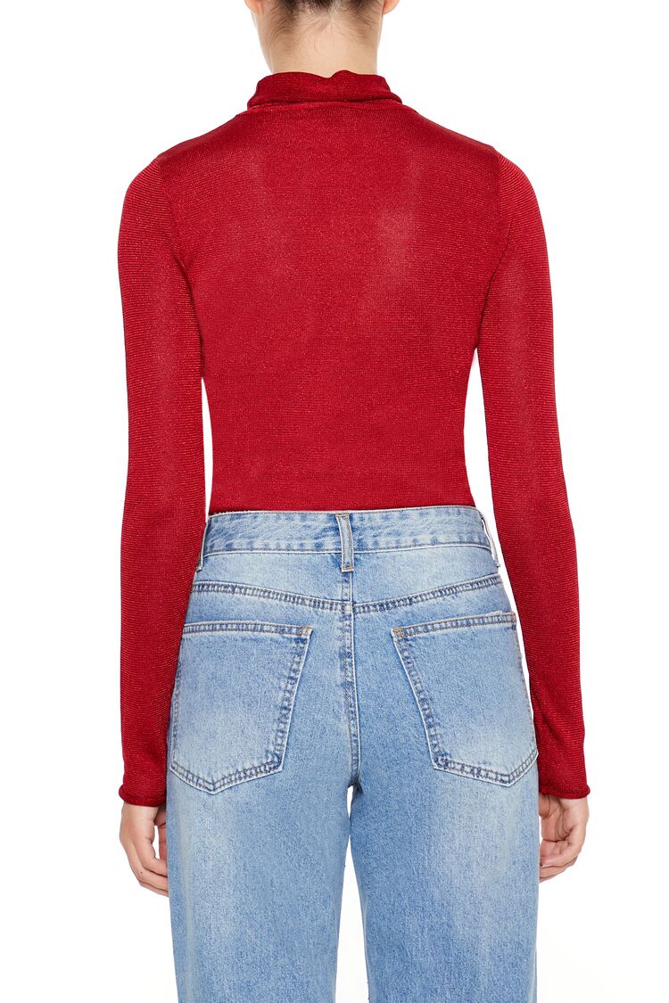Glitter Knit Turtleneck Crop Top | Forever 21 Women