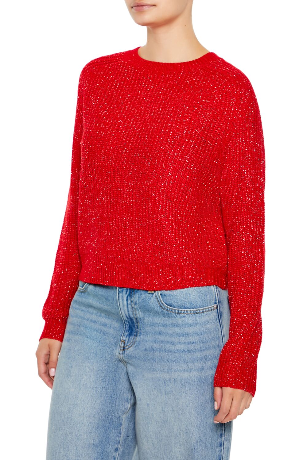 Metallic Knit Raglan Sweater | Forever 21 Women