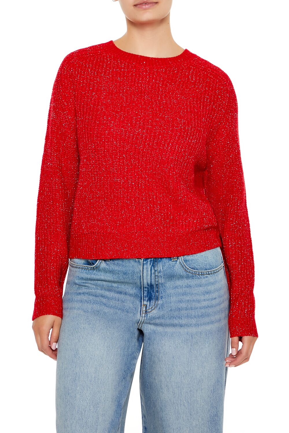 Metallic Knit Raglan Sweater | Forever 21 Women