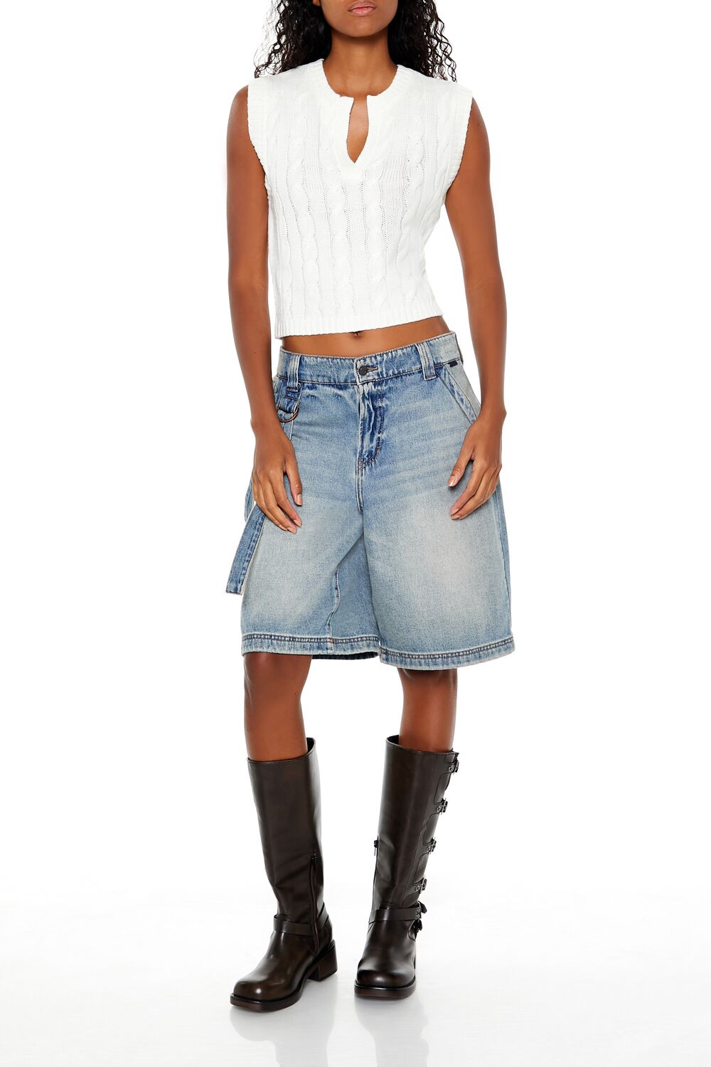 Cropped Cable Knit Sweater Vest | Forever 21 Women
