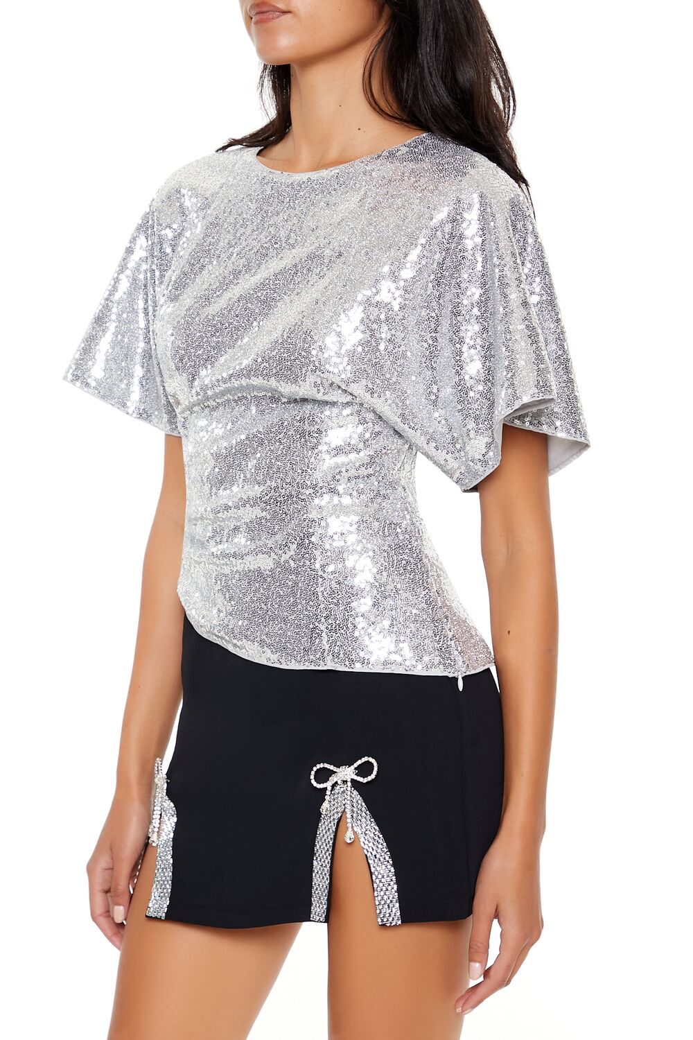Sequin Butterfly-Sleeve Top | Forever 21 Women