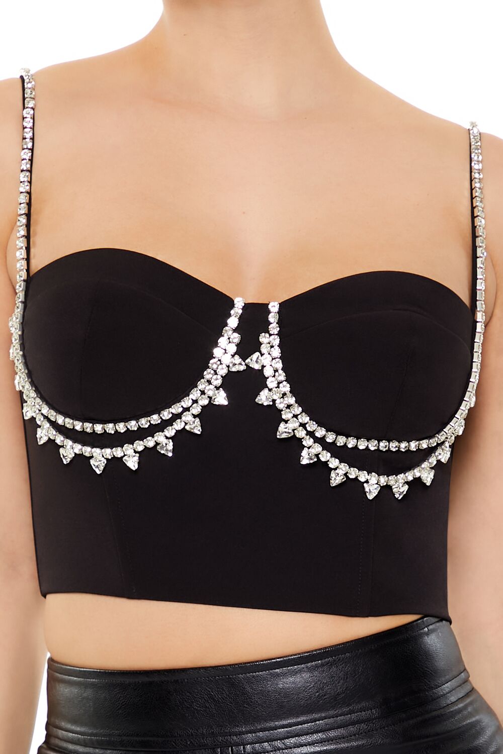 Rhinestone Velvet Bustier Cami | Forever 21 Women