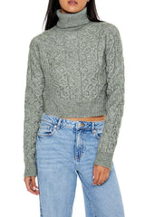 Cropped Cable Knit Turtleneck Sweater | Forever 21 Women