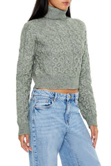 Cropped Cable Knit Turtleneck Sweater | Forever 21 Women