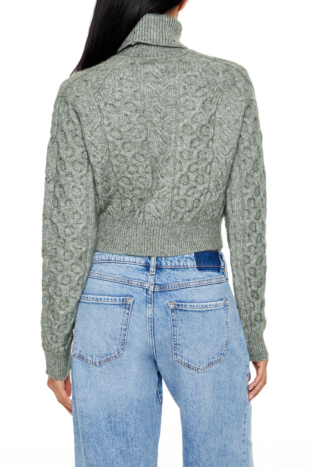 Cropped Cable Knit Turtleneck Sweater | Forever 21 Women