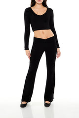 V-Neck Long-Sleeve Crop Top | Forever 21 Women
