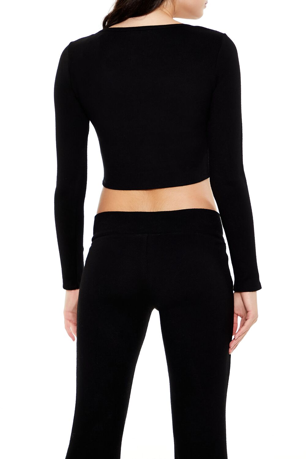 V-Neck Long-Sleeve Crop Top | Forever 21 Women