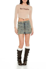 Los Angeles V-Cut Cropped Tee | Forever 21 Women