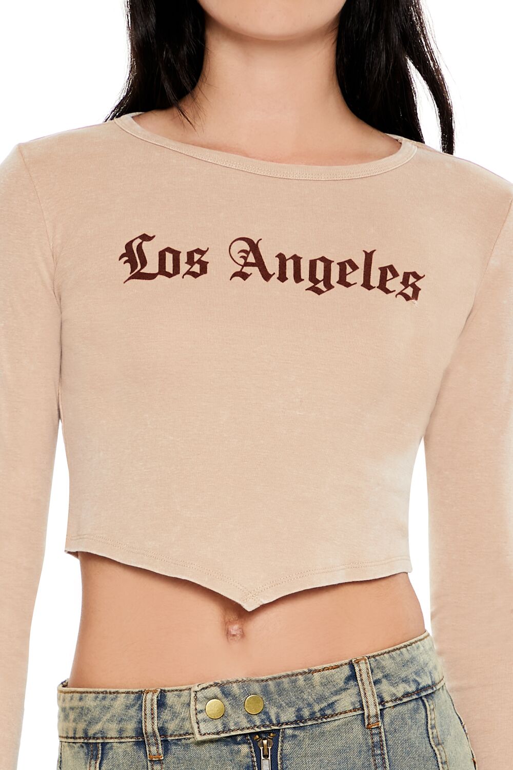 Los Angeles V-Cut Cropped Tee | Forever 21 Women
