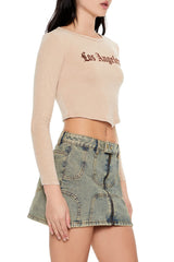 Los Angeles V-Cut Cropped Tee | Forever 21 Women